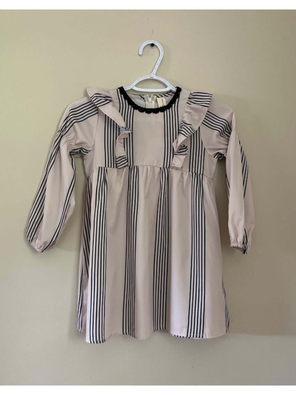 NWT Wren & James Girls Size 5/6 The Harper Stripe Dress Puff Sleeves Bohemian